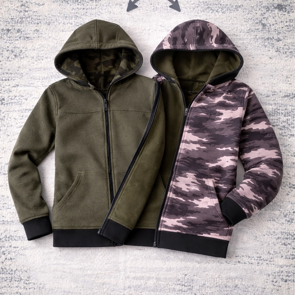 Boys reversible zip-up hoodie